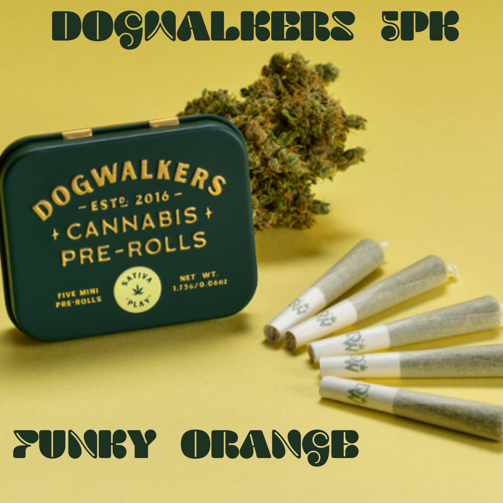 Photograph of product: Dogwalkers 5pk | Funky Orange | 1.75g (Oui'd)