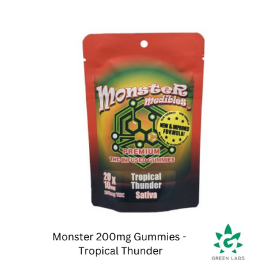 Photograph of product: (REC) Monster 200mg Gummies - Tropical Thunder (Oui'd)
