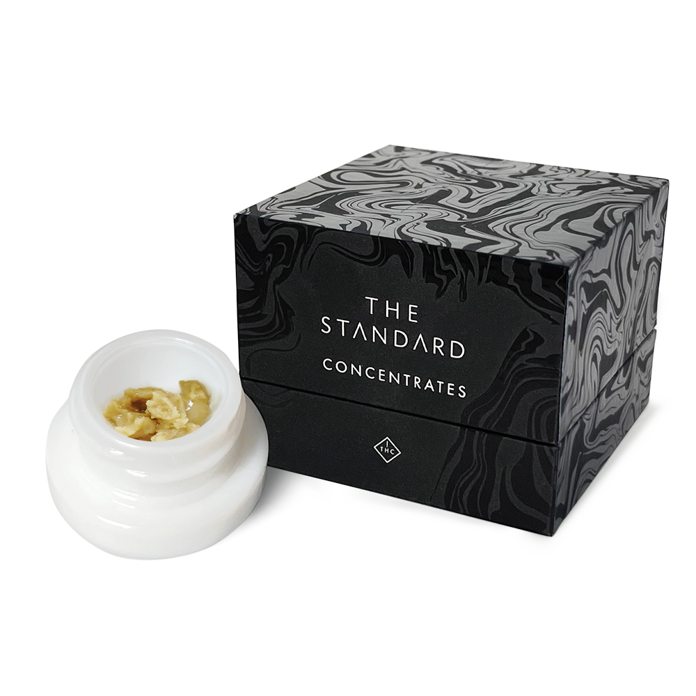 Photograph of product: The Standard: Live Resin Concentrate | Moroccan Peaches | Rosin | 1g