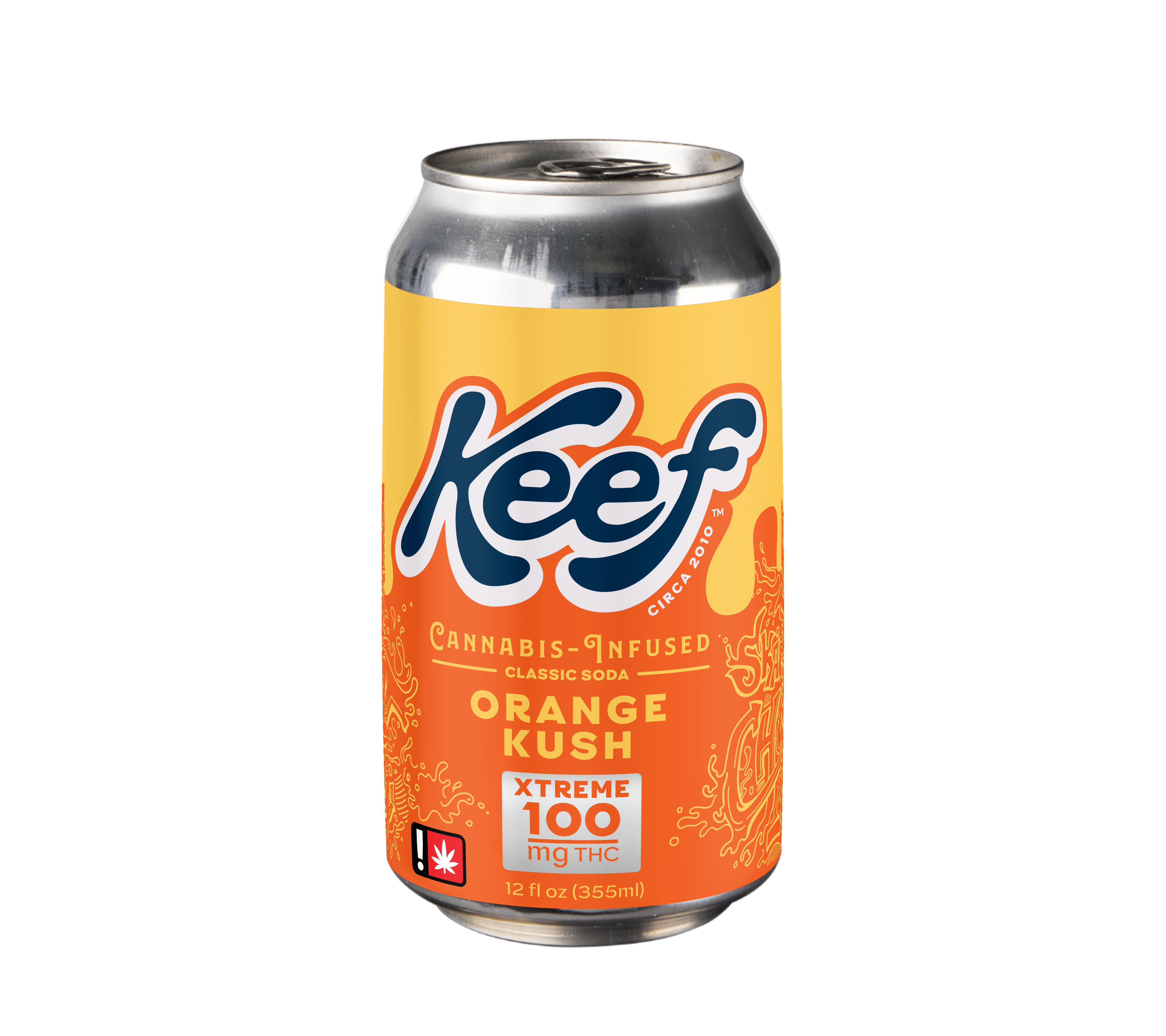 Photograph of product: Keef 100mg ORANGE KUSH XTREME Oui'd Infused Classic Soda