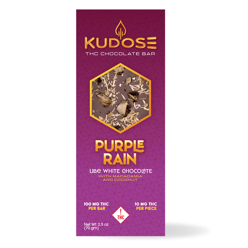 Photograph of product: Kudose - Chocolate Bar - Purple Rain 100 mg