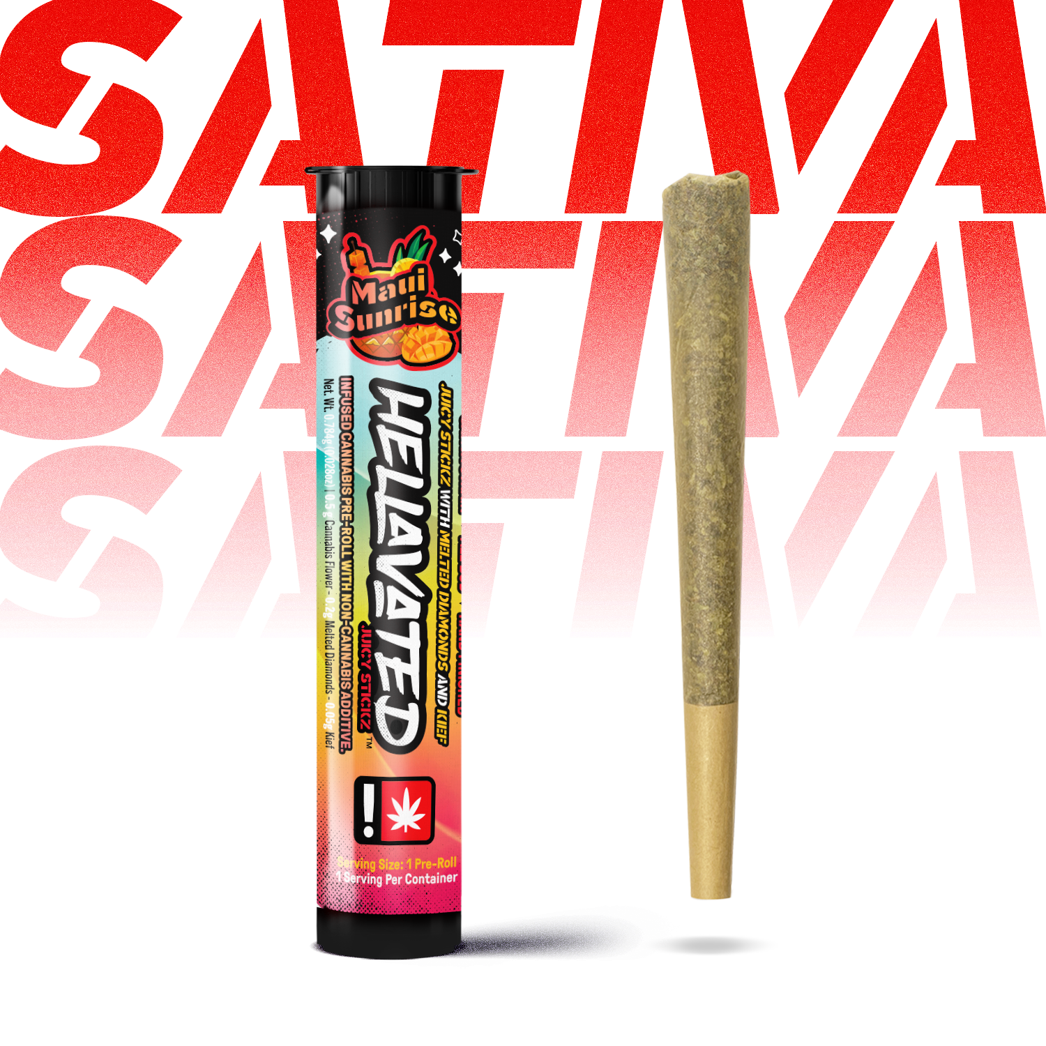 Photograph of product: Hellavated - Maui Sunrise - 0.78g Infused Pre Roll