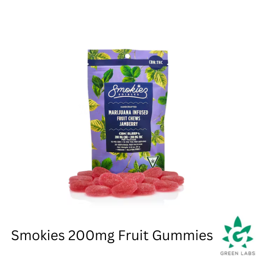 Photograph of product: (REC) Smokies 200mg Gummies - CBN - Sweet Jam Berry - Oui'd