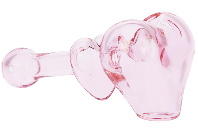 Photograph of product: Lovely Hearts Glass Hand Pipe - 4"