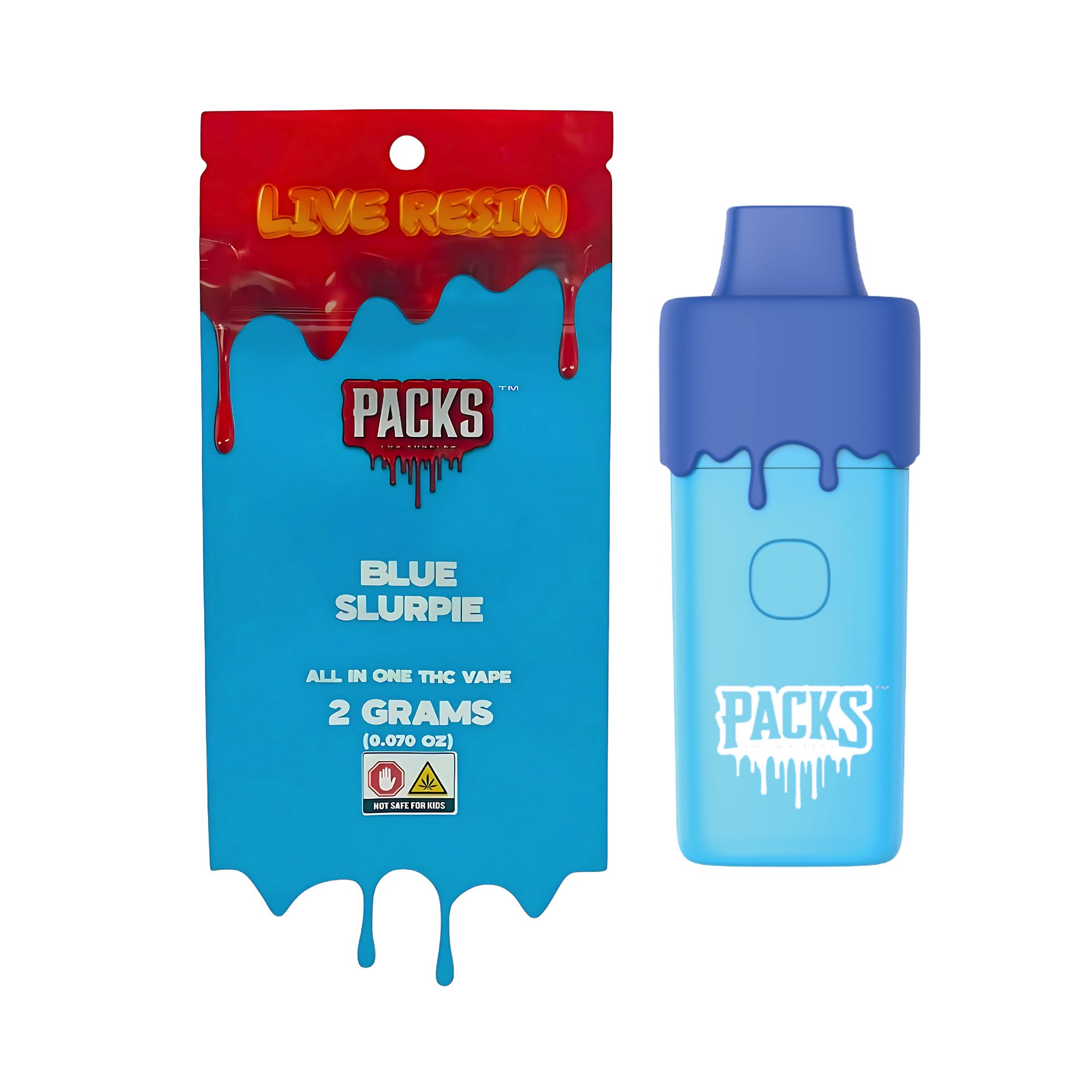 Photograph of product: Pack Pods - Blue Slurpie - 2g - Disposable Vape