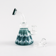 Photograph of product: 6" Wrap and Rake Bent Neck Hanger Bong/Rig | Comes with Flower Bowl | Assorted Colors