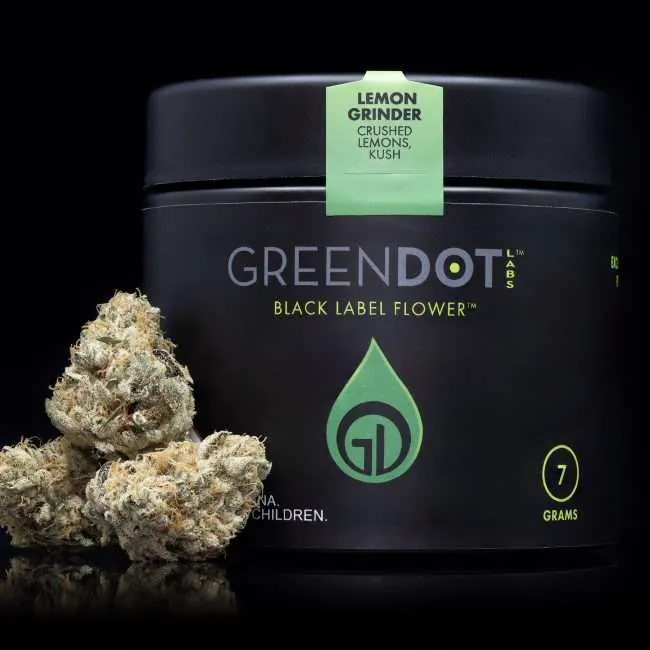Photograph of product: Green Dot Black Label Lemon Grinder (S) 3.5g