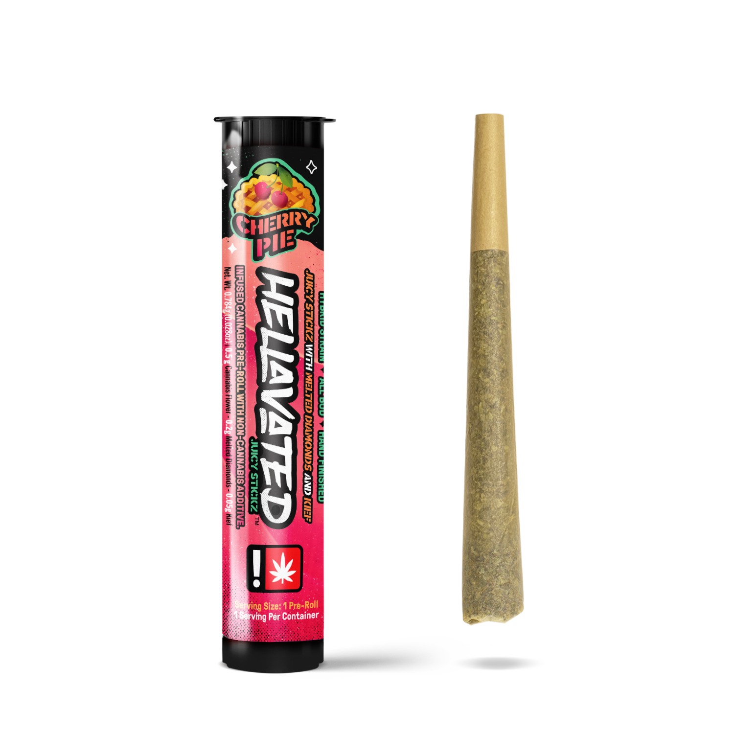 Photograph of product: HELLAVATED - INFUSED PREROLL - 0.75G - CHERRY PIE