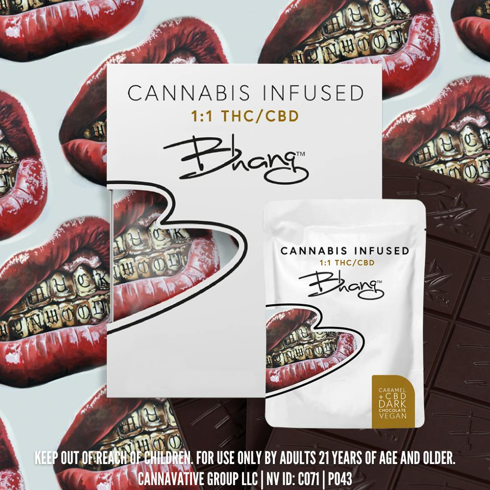 Photograph of product: Edible MEDICAL ONLY Bhang Dark Chocolate Carmel (1:1) TH-oui/CBD- 500mg - CVG
