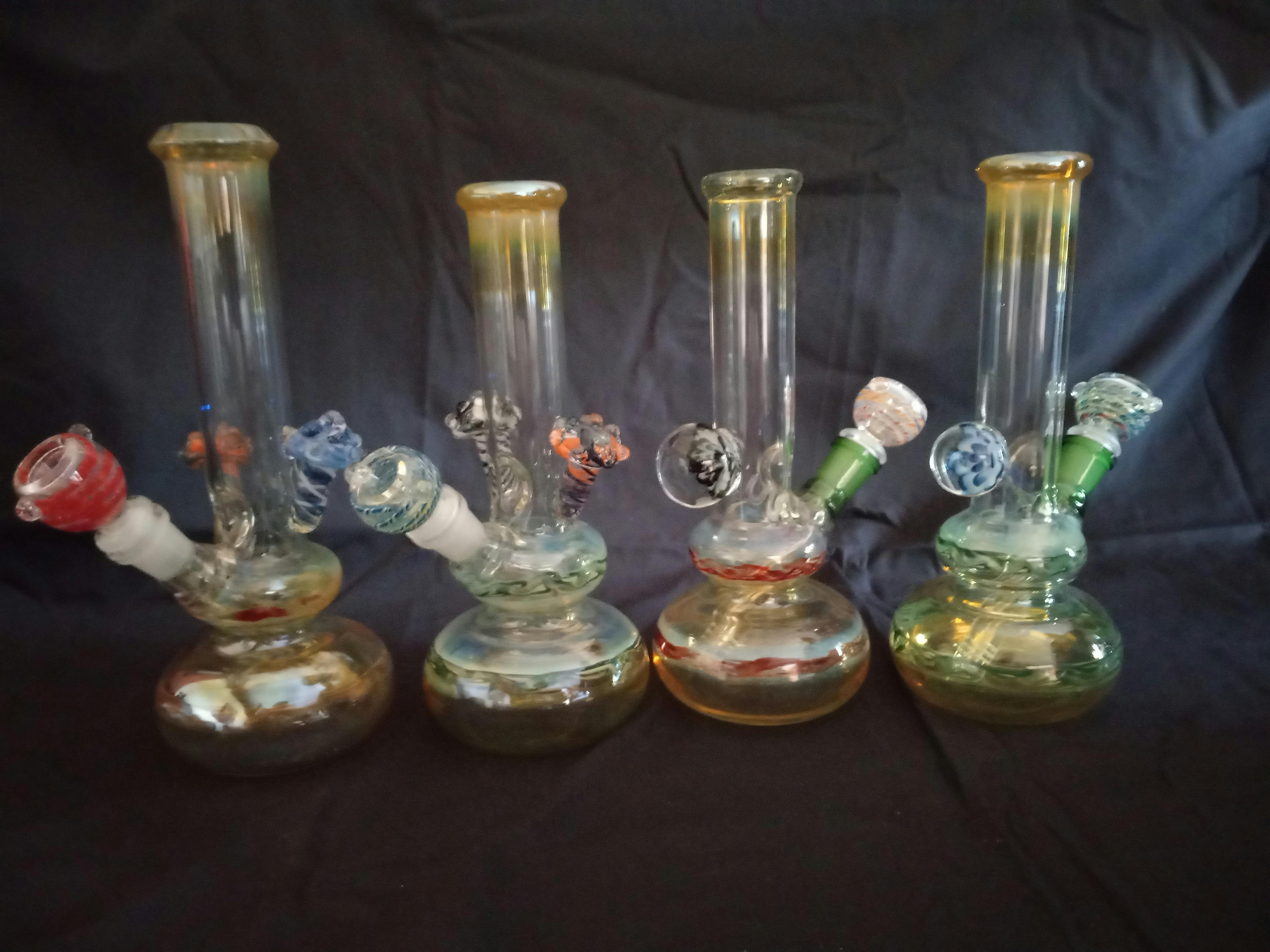 Photograph of product: 10" CUSTOM DOUBLE BUBBLE BONG WITH MARBLE OR MUSHROOM