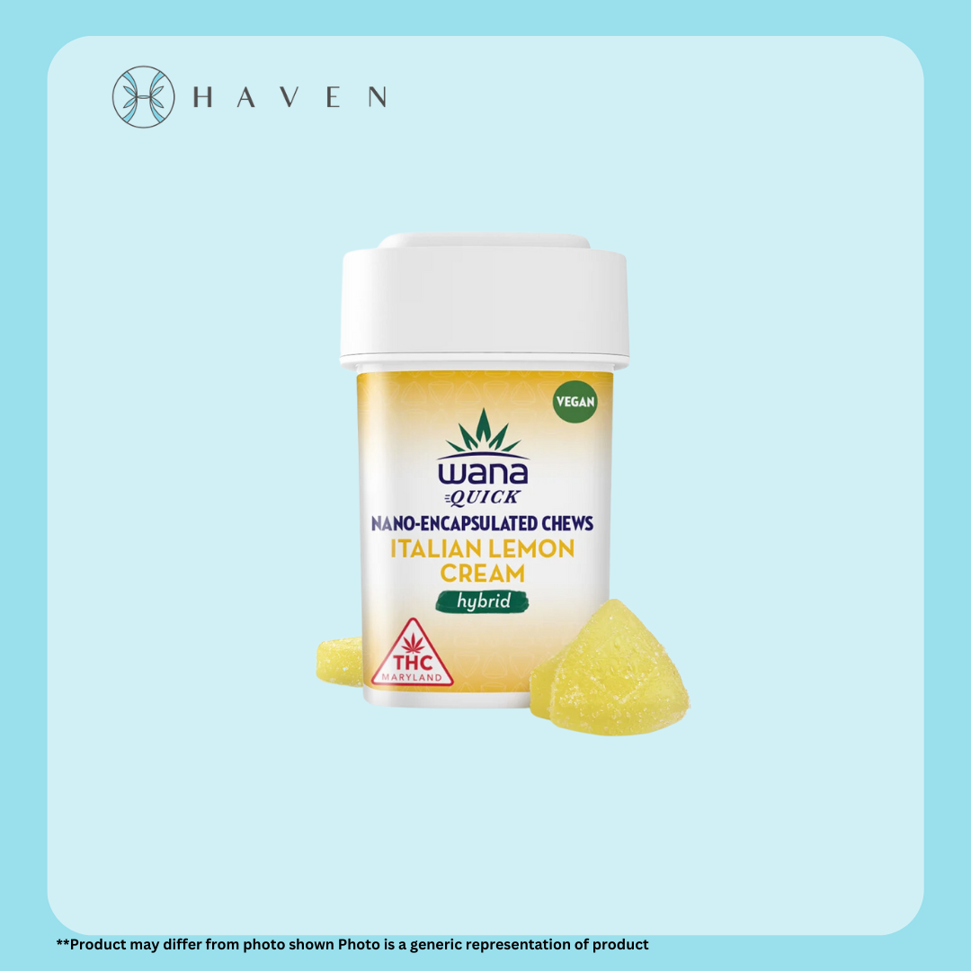 Photograph of product: 10mg Italian Lemon Cream Quicks Hybrid Chews (10pack) | Wana