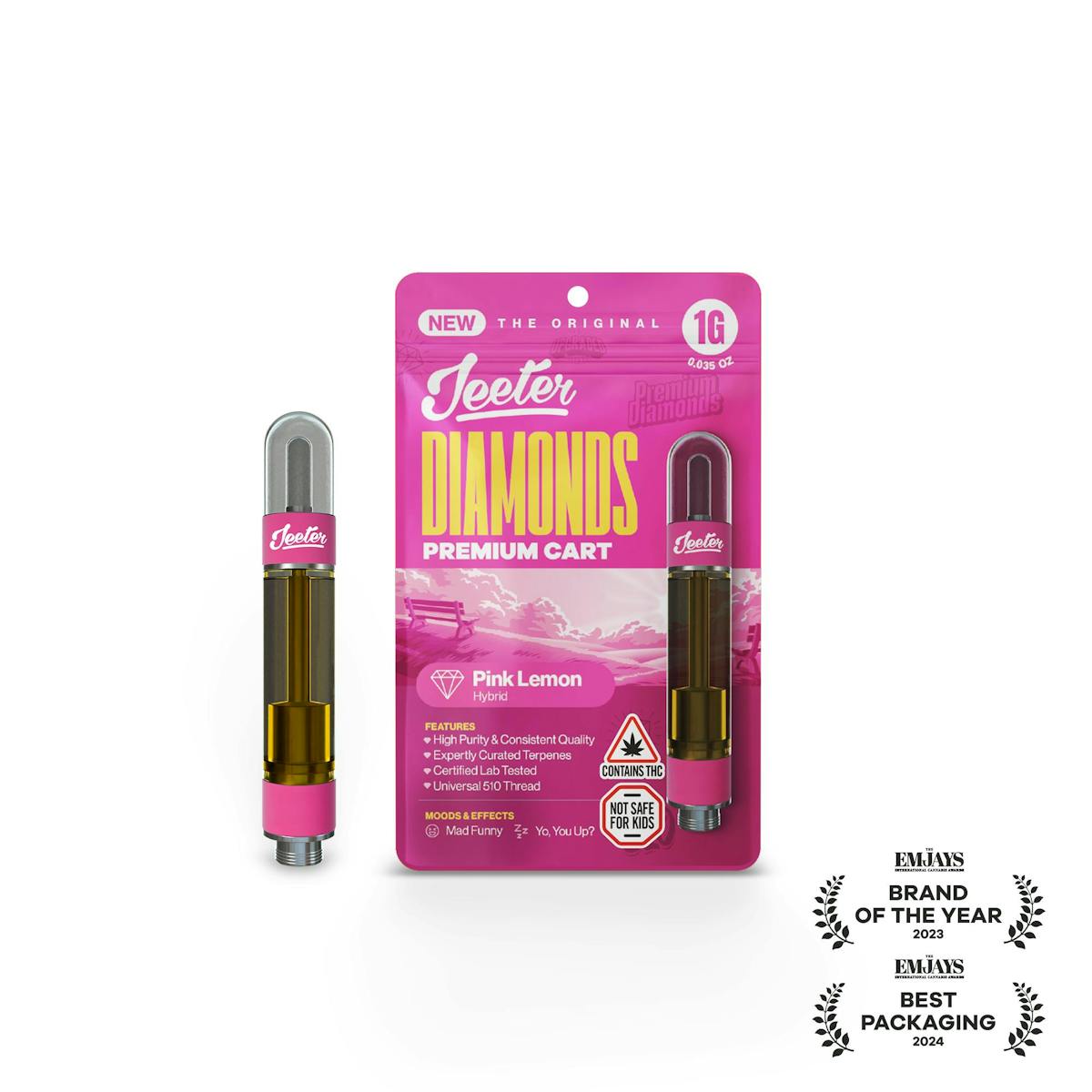 Photograph of product: Pink Lemon Liquid Diamonds Cart 1g