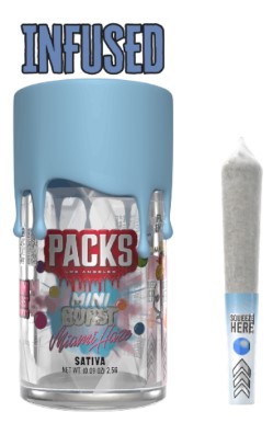Photograph of product: Packs | 2.5g Infused Rosin Pack | Miami Haze (H)