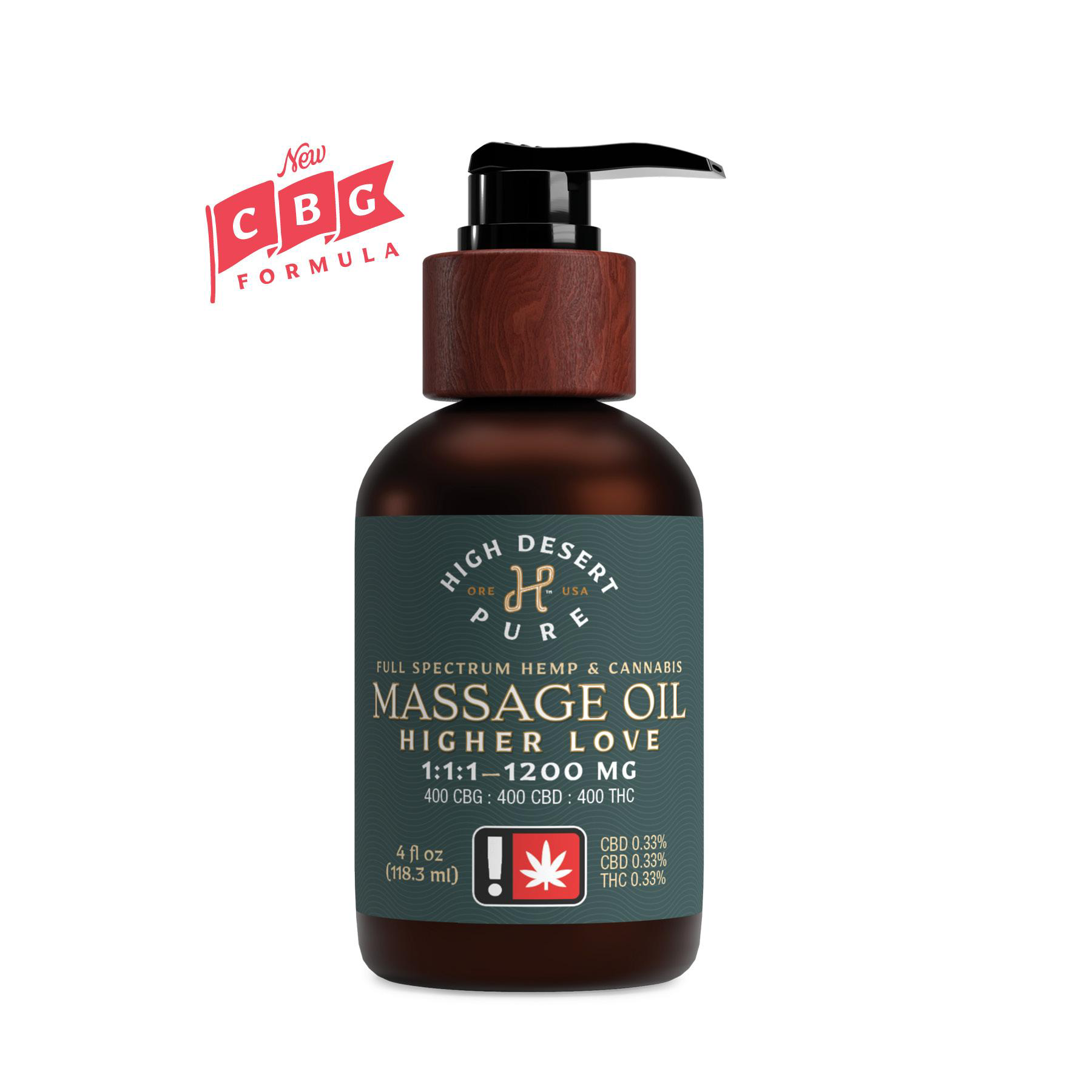 Photograph of product: Higher Love 1:1 4 oz Massage Oil (High Desert Pure)