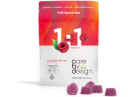Photograph of product: CareByDesign - 100mg Raspberry Gummies 1:1 TH-oui:CBD