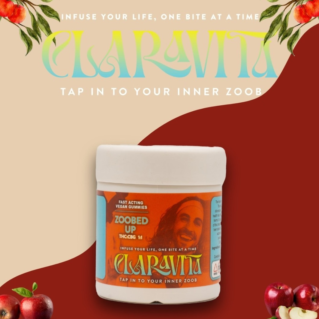 Photograph of product: (Claravita) Zoobed Up Apple Cider 1:1 (CBG/TH-oui) Gummies