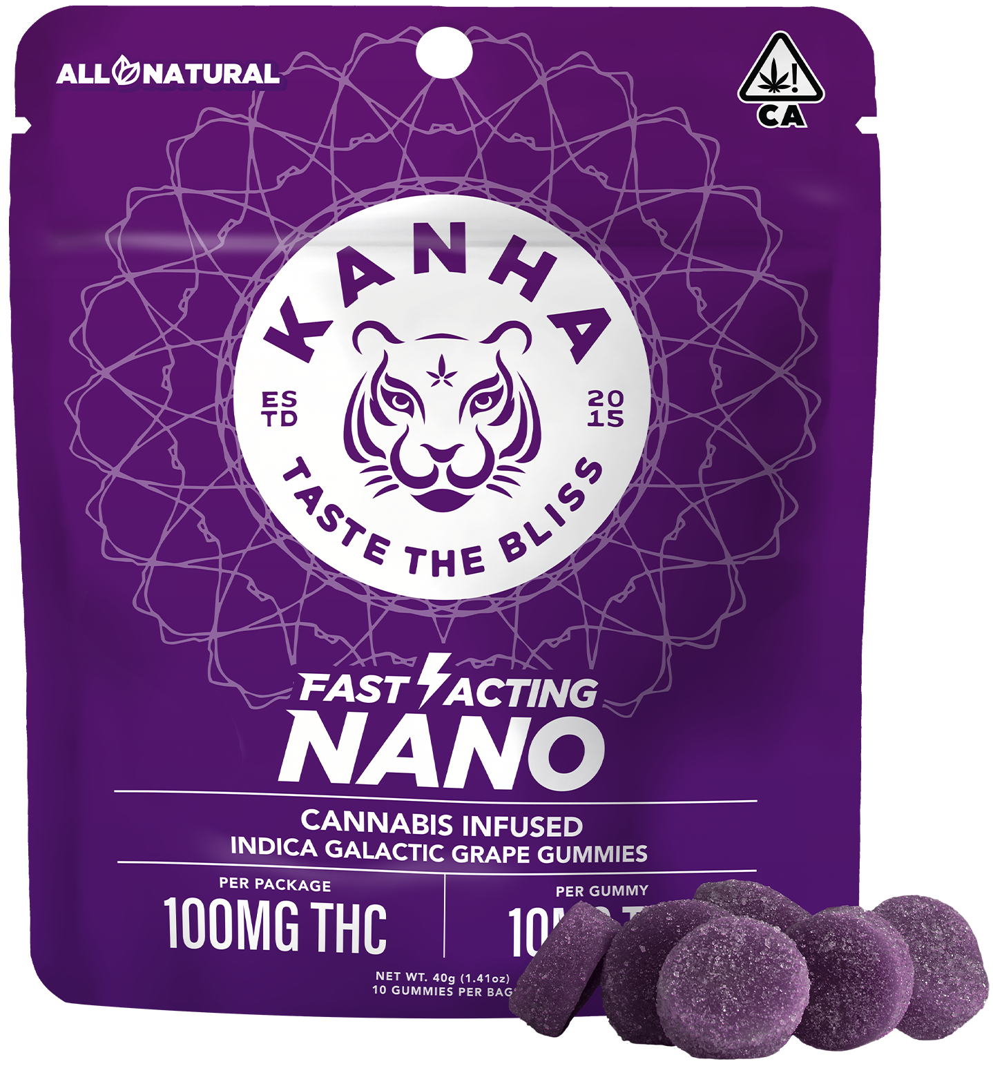 Photograph of product: Galactic Grape Nano Gummies 10-pack