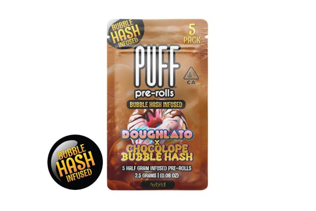 Photograph of product: Doughlato x Chocolope Bubble au chocolat Infused Pre-Roll Pack - 5 Pack