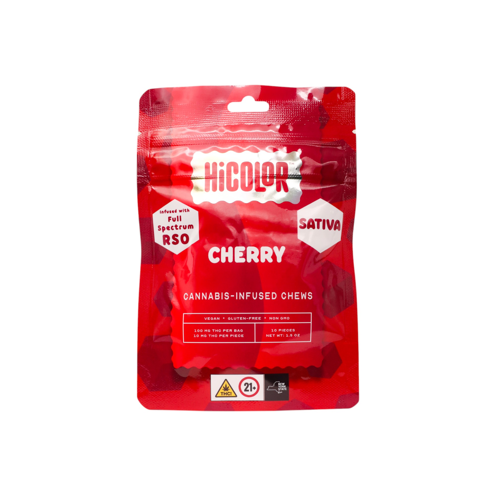 Photograph of product: HiColor Cherry Full Spectrum RSO 10pk 100mg Gummies