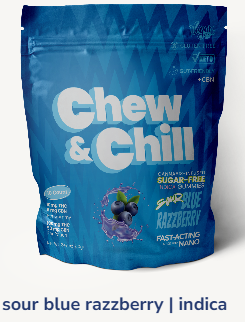 Photograph of product: Chew & Chill Sour Blue Raspberry Gummies