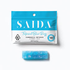Photograph of product: Saida Tropical Blue Razz Gummy Bar 100mg