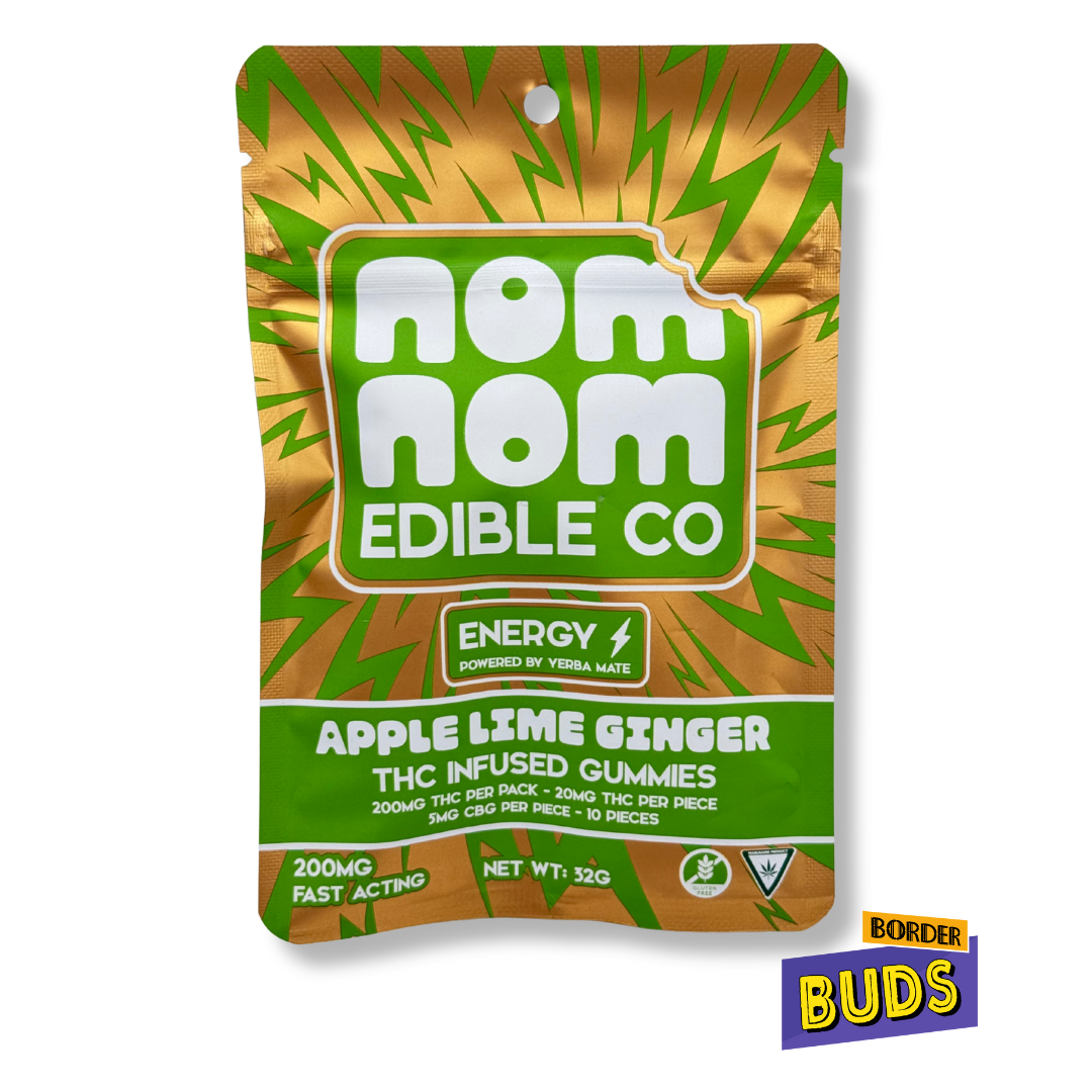Photograph of product: Apple Lime Ginger | Nom Nom | 200mg | Energy Gummies