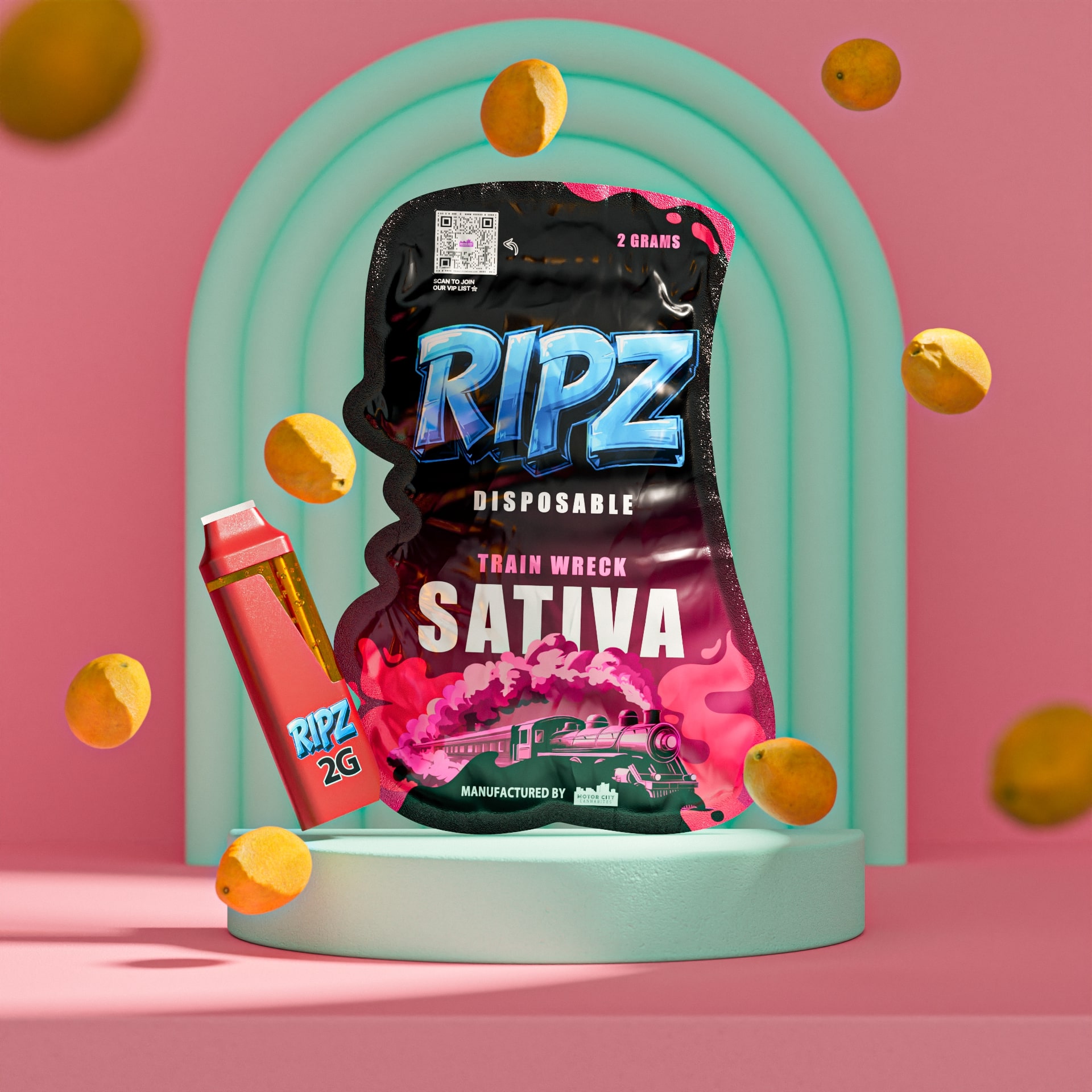 Photograph of product: RIPZ | TRAIN WRECK | DISPOSABLE