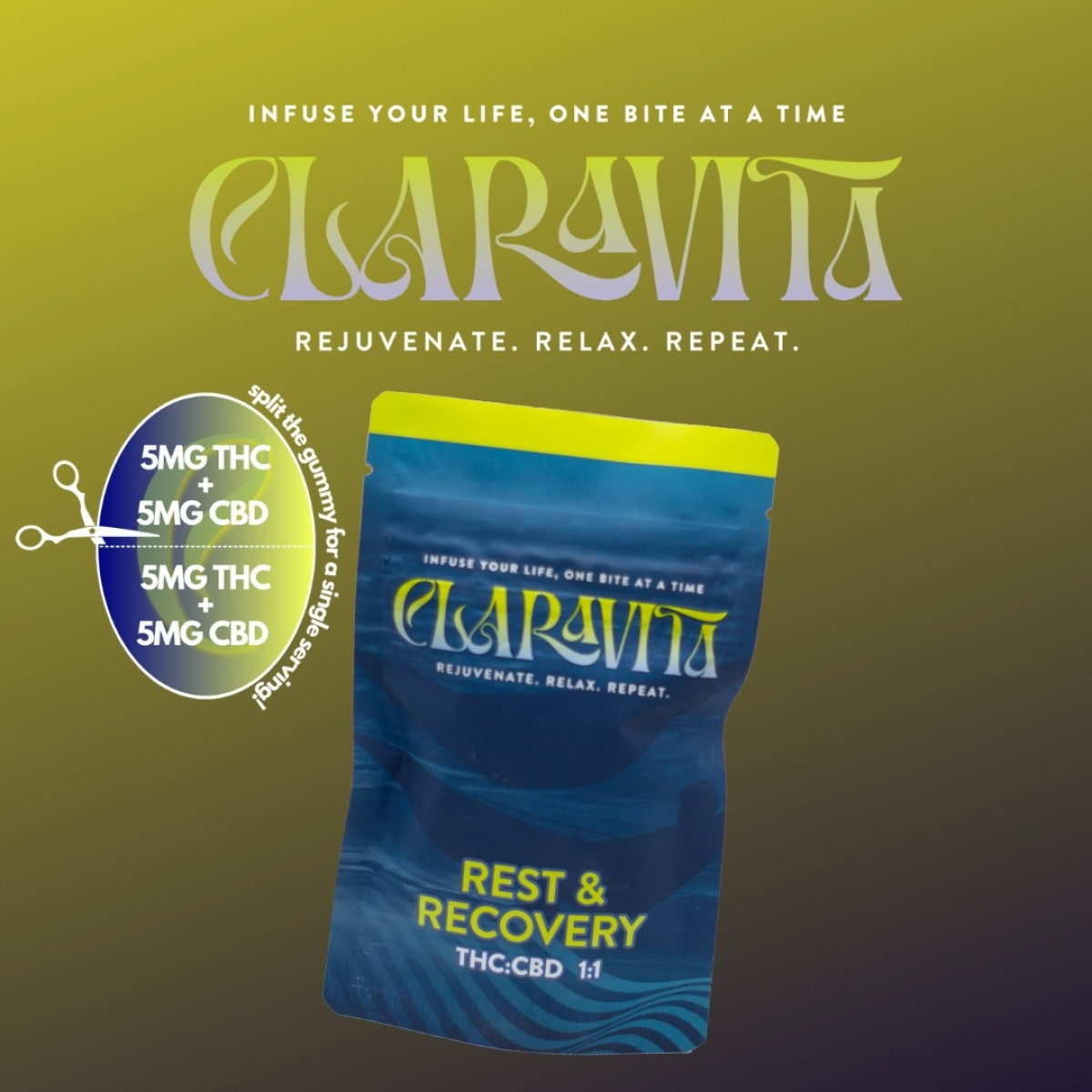 Photograph of product: Passion Fruit Rest & Recovery TH-oui:CBD 1:1 Gummies | 100mg
