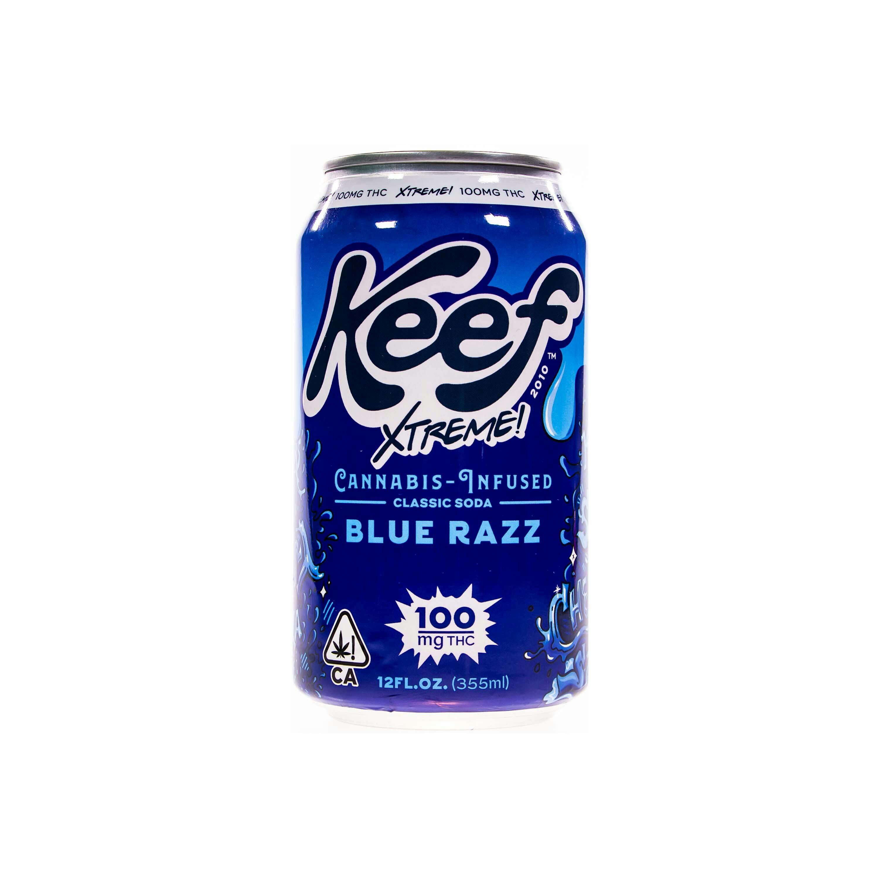 Photograph of product: Keef Xtreme | Blue Razz Soda (12oz - 100mg TH-oui)