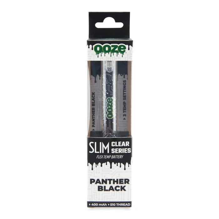 Photograph of product: Panther Black OOZE Slim Clear Series Transparent 510 Vape