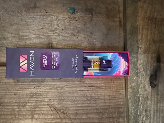 Photograph of product: Haven Grapes & Cream Live Rosin Cart