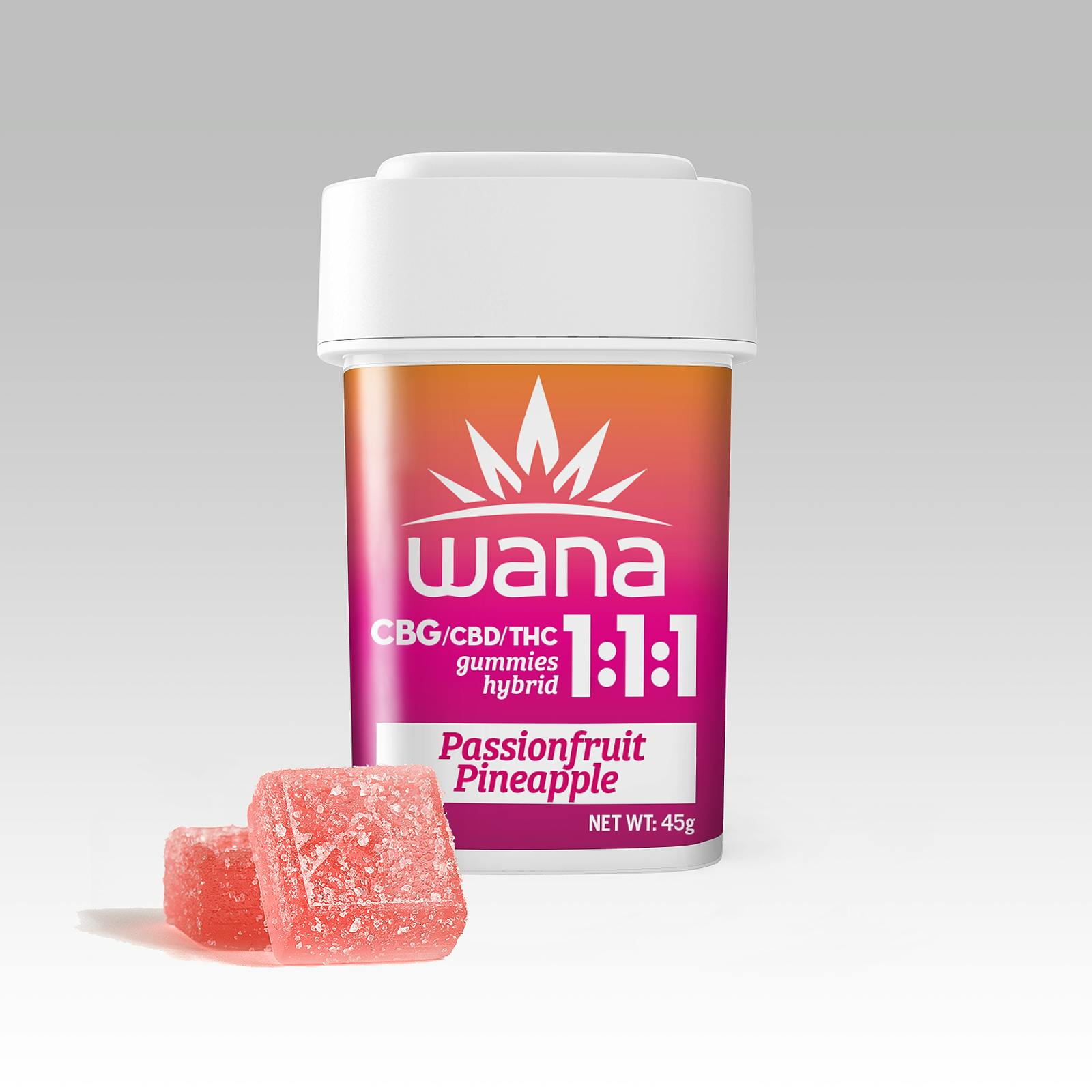 Photograph of product: Passionfruit Pineapple THC:CBD:CBG 1:1:1 | Gummies 100mg - Thrive