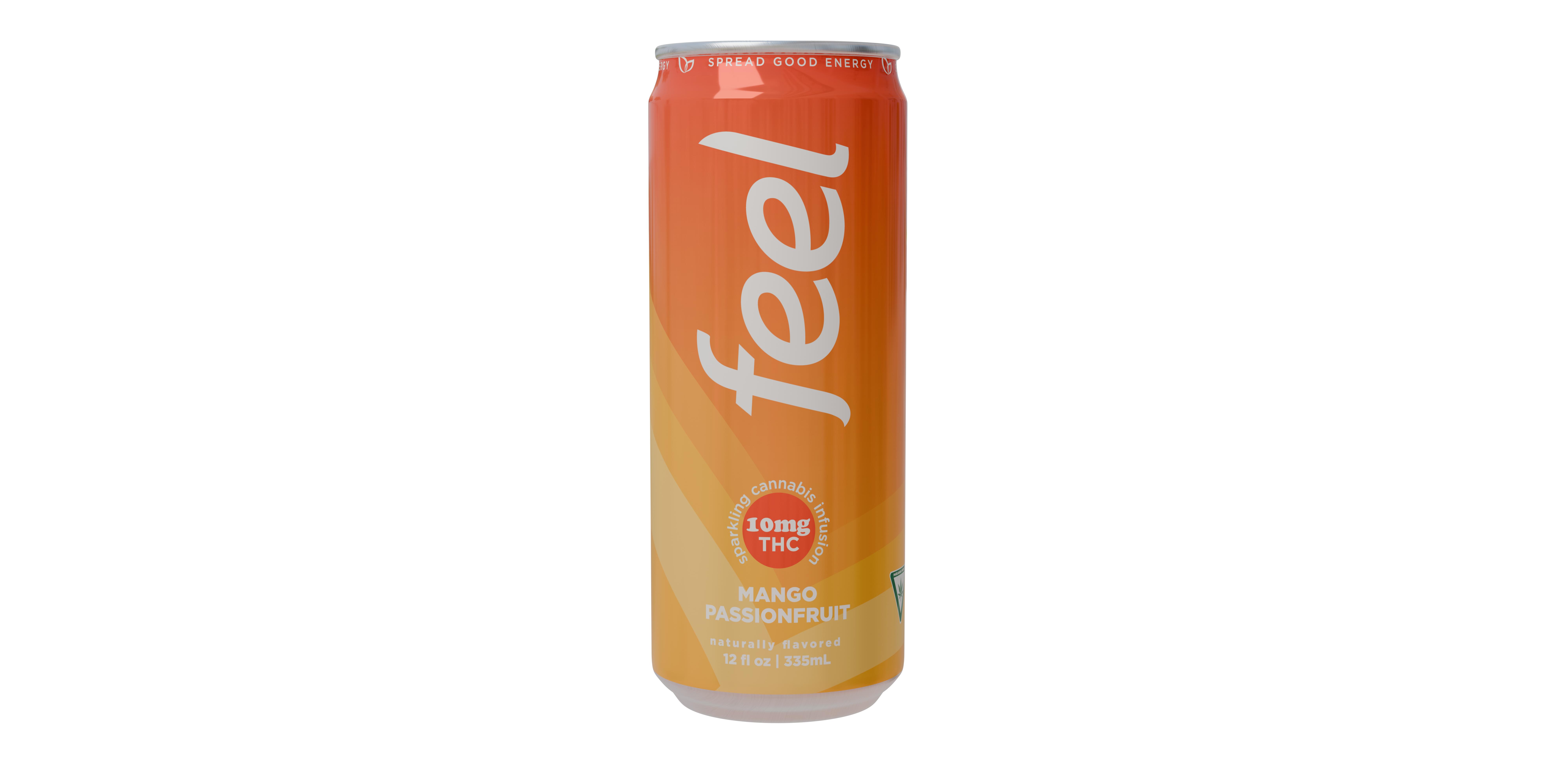 Photograph of product: Feel Energy 10mg TH-oui Seltzer - Mango Passionfruit