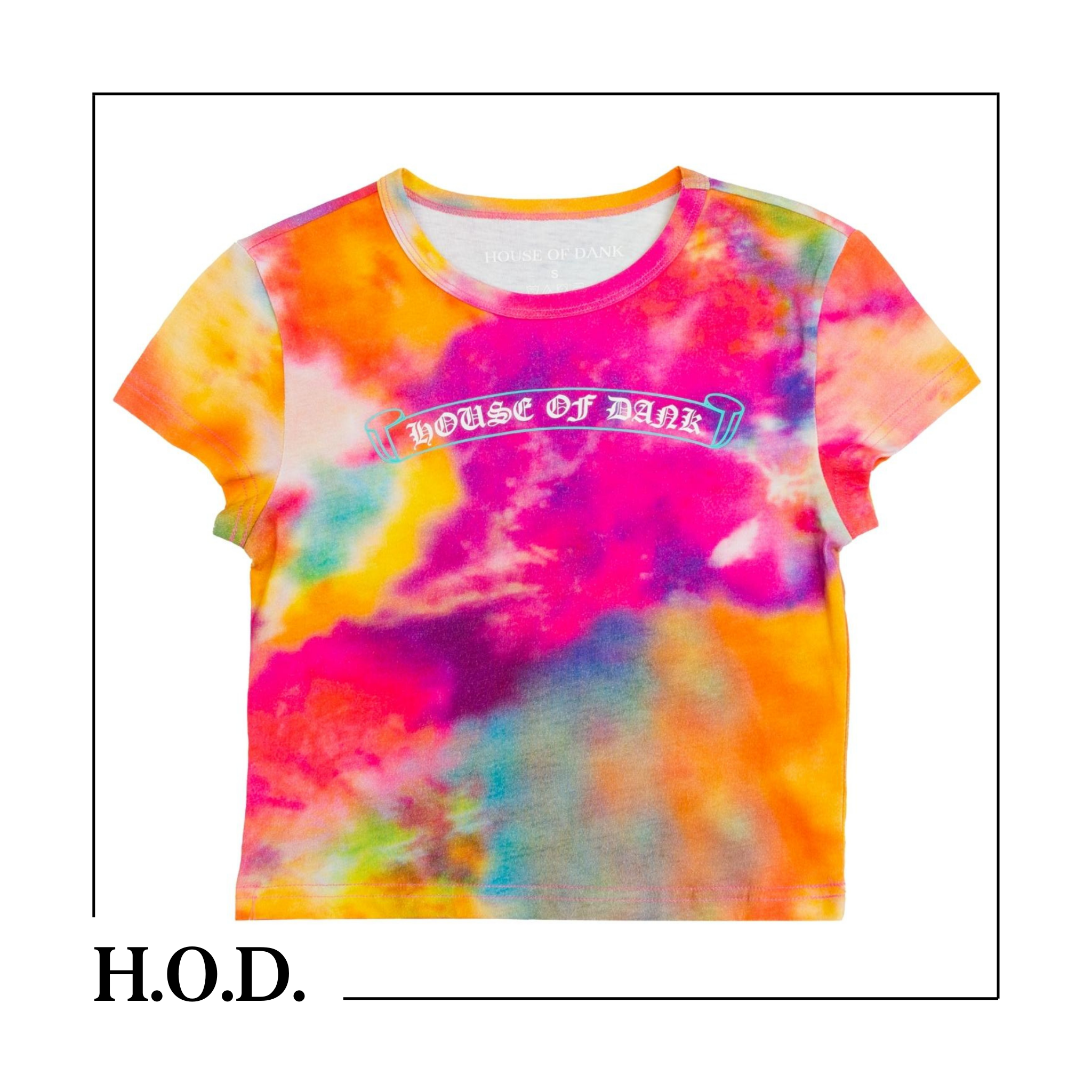 Photograph of product: H.O.D. x Tie High Tye Dye Cropped Slim Tee XS