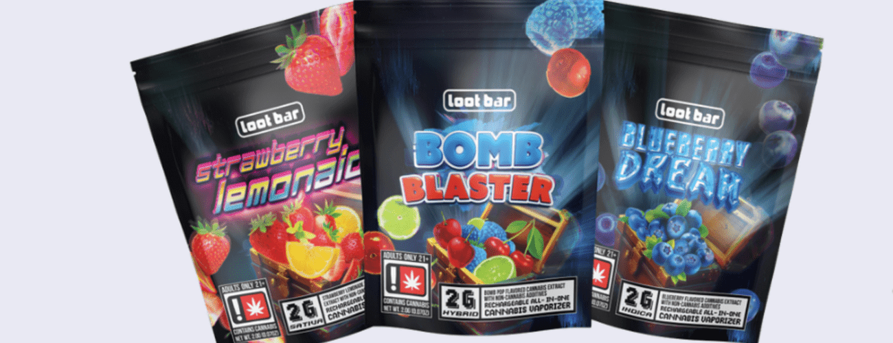 Photograph of product: Cartridge - 2g Loot Bar Flavored Disp. - GREEN LEAF SPECIAL (B) - Watermelon Mojito