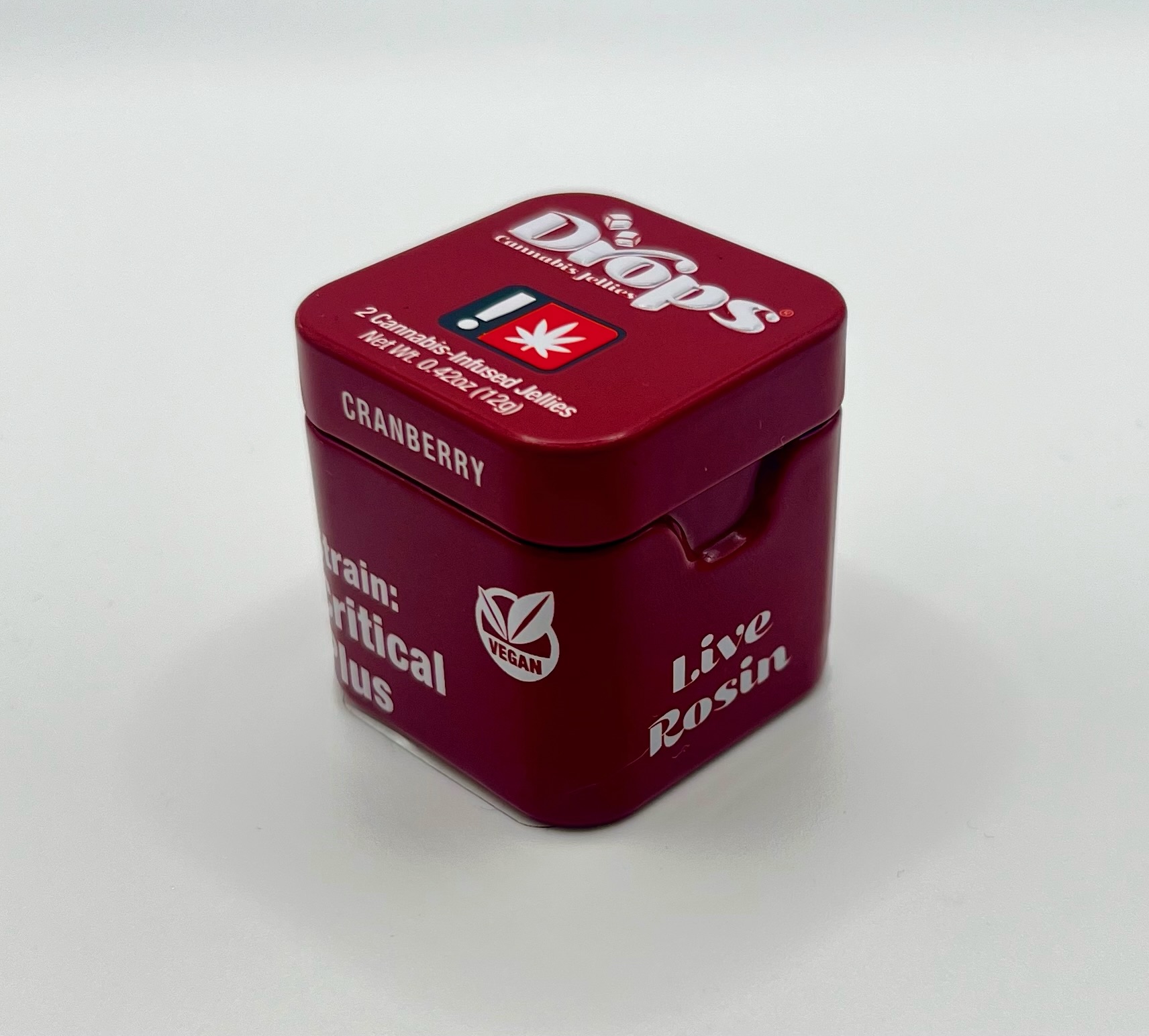 Photograph of product: Drops | Cranberry 1:1 | TH-oui/CBD | 100mg 2-Piece Gummies