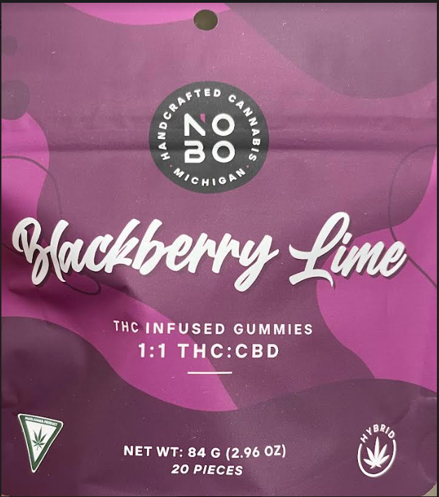 Photograph of product: NOBO | Blackberry Lime 1:1 | Gummies | 200mg