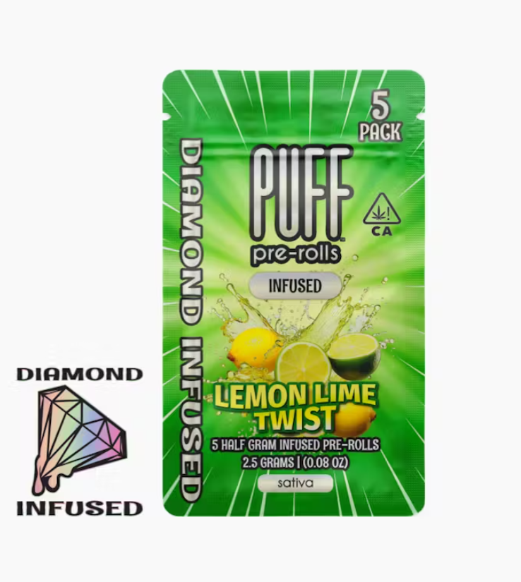 Photograph of product: LEMON LIME TWIST-DIAMOND INFUSED 5PK-2.5G