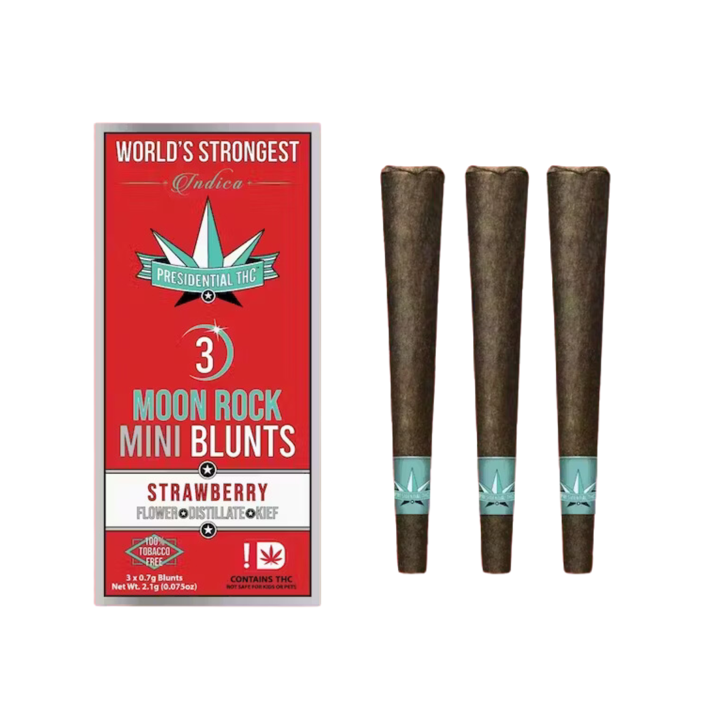 Photograph of product: Presidential - Strawberry (Oui'd) 3pk Moon Rock Blunt 2.1g