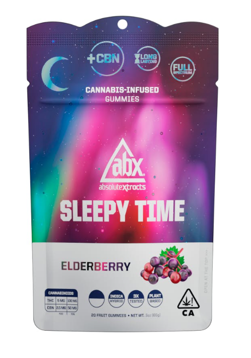 Photograph of product: ABX | Sleepy Time | Elderberry | Gummies | 100mg