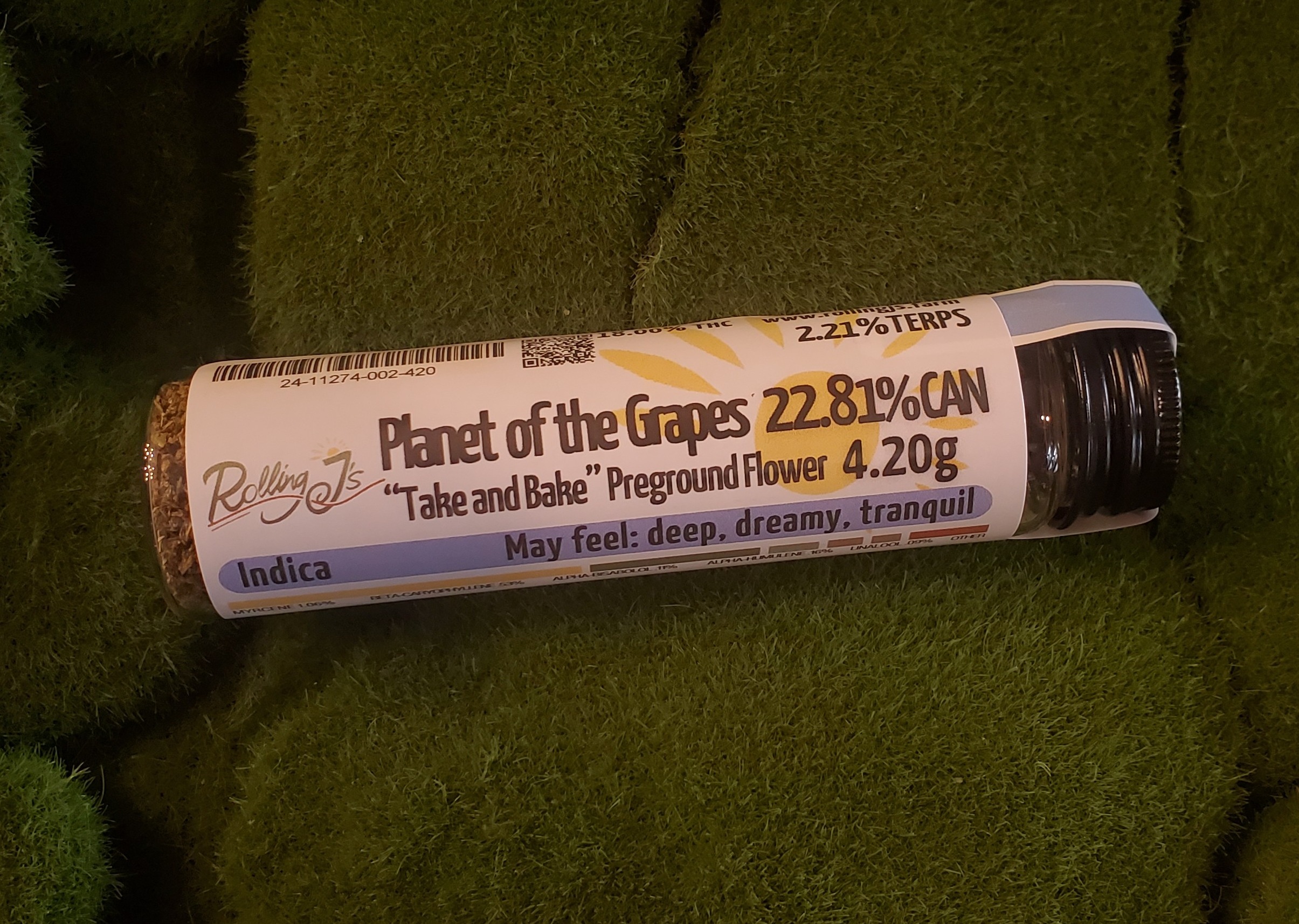 Photograph of product: 4. Pre Ground Flower | Planet of the Grapes | Rolling J's Farm - 4.2g