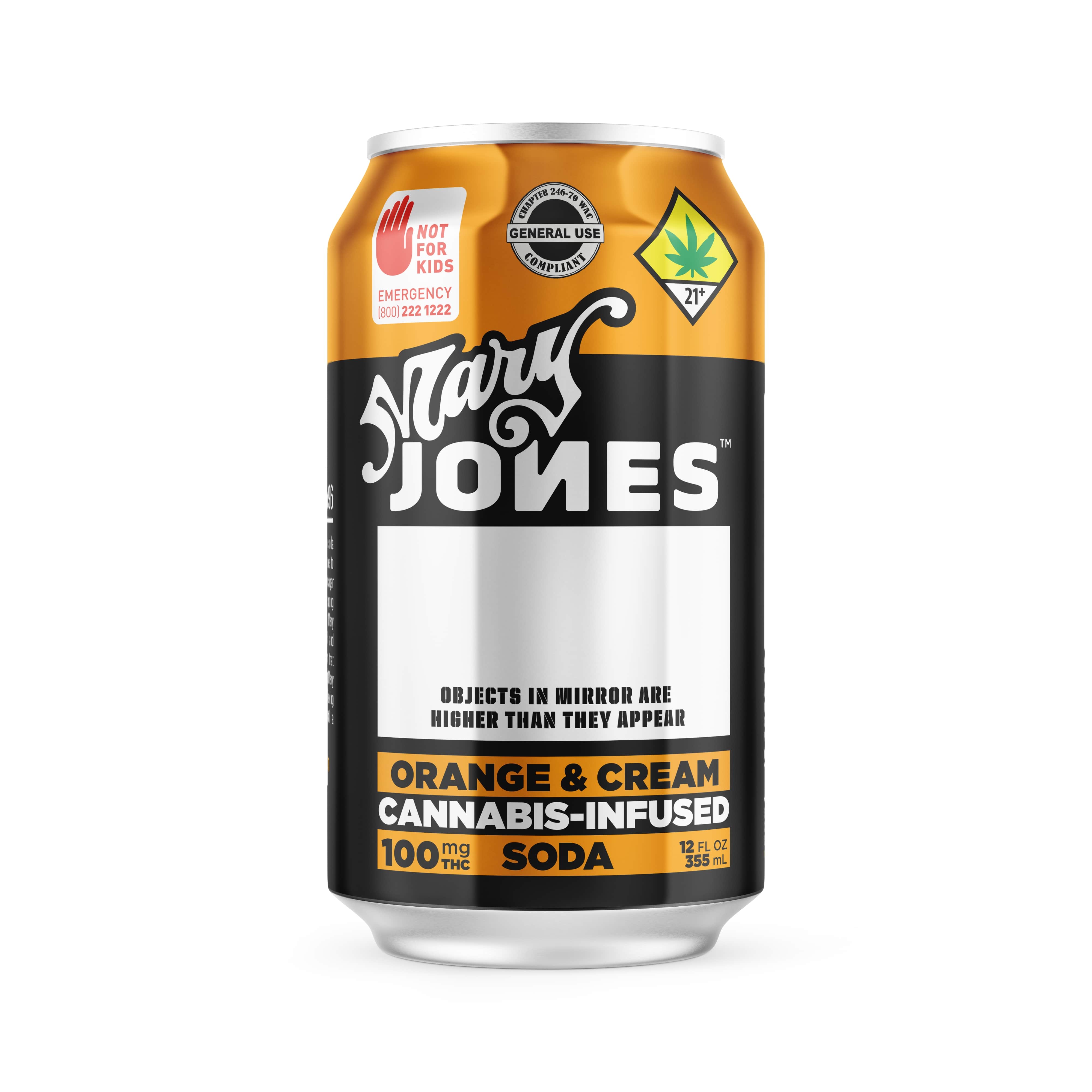 Photograph of product: Mary Jones | Orange & Cream | 12 fl oz Soda | DOH | 100mg TH-oui