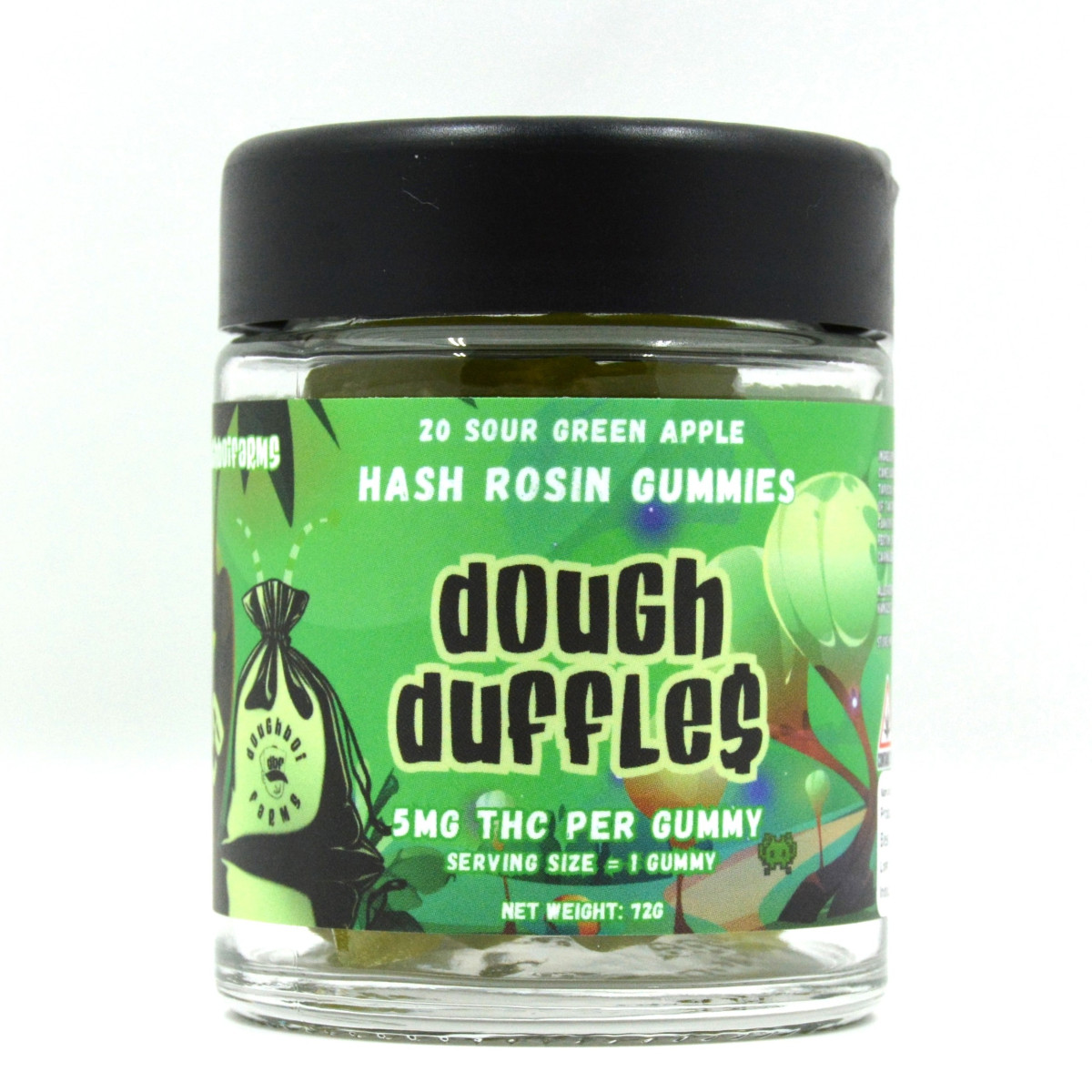 Photograph of product: Sour Apple Gummies | 100mg TH-oui (Oui'd Rosin)