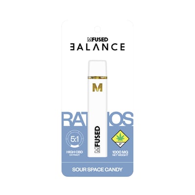 Photograph of product: Mfused | Balanced Ratios 5:1 Disposable Vaporizer 1g | Sour Space Candy 5 to 1 CBD