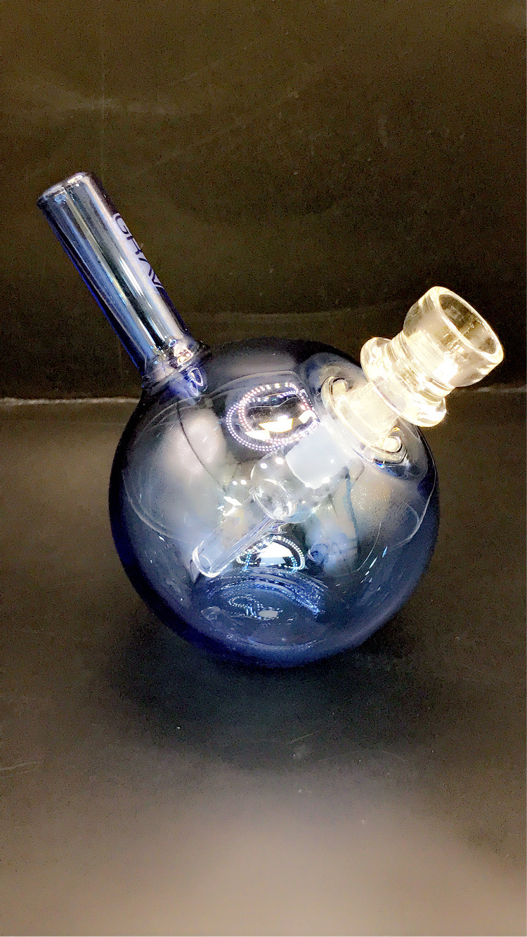 Photograph of product: Grav | Speherical Pocket Bubbler | Light Cobalt | 3"