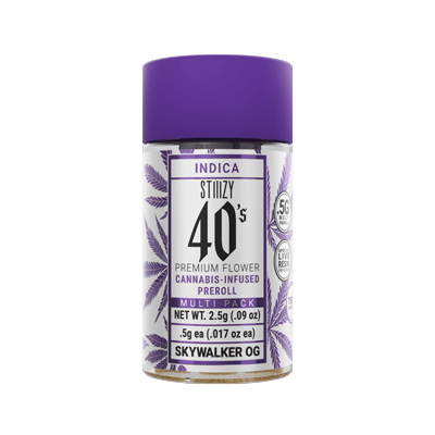 Photograph of product: 40's Infused Sky OG Pre-Roll Pack 2.5g (5-Pack | 0.5g Each)