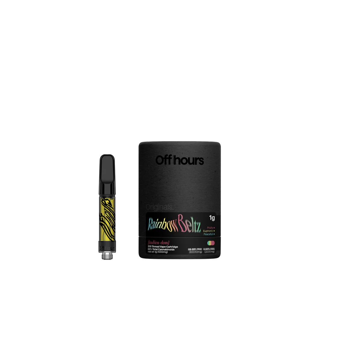 Photograph of Product: Off Hours Rainbow Beltz 510 Vape Cartridge 1g