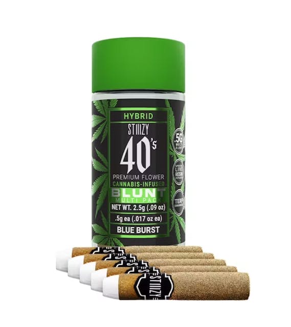 Photograph of product: 2.5G Mini Blunts Infused 40's Blue Burst (5PK) - Blue Burst