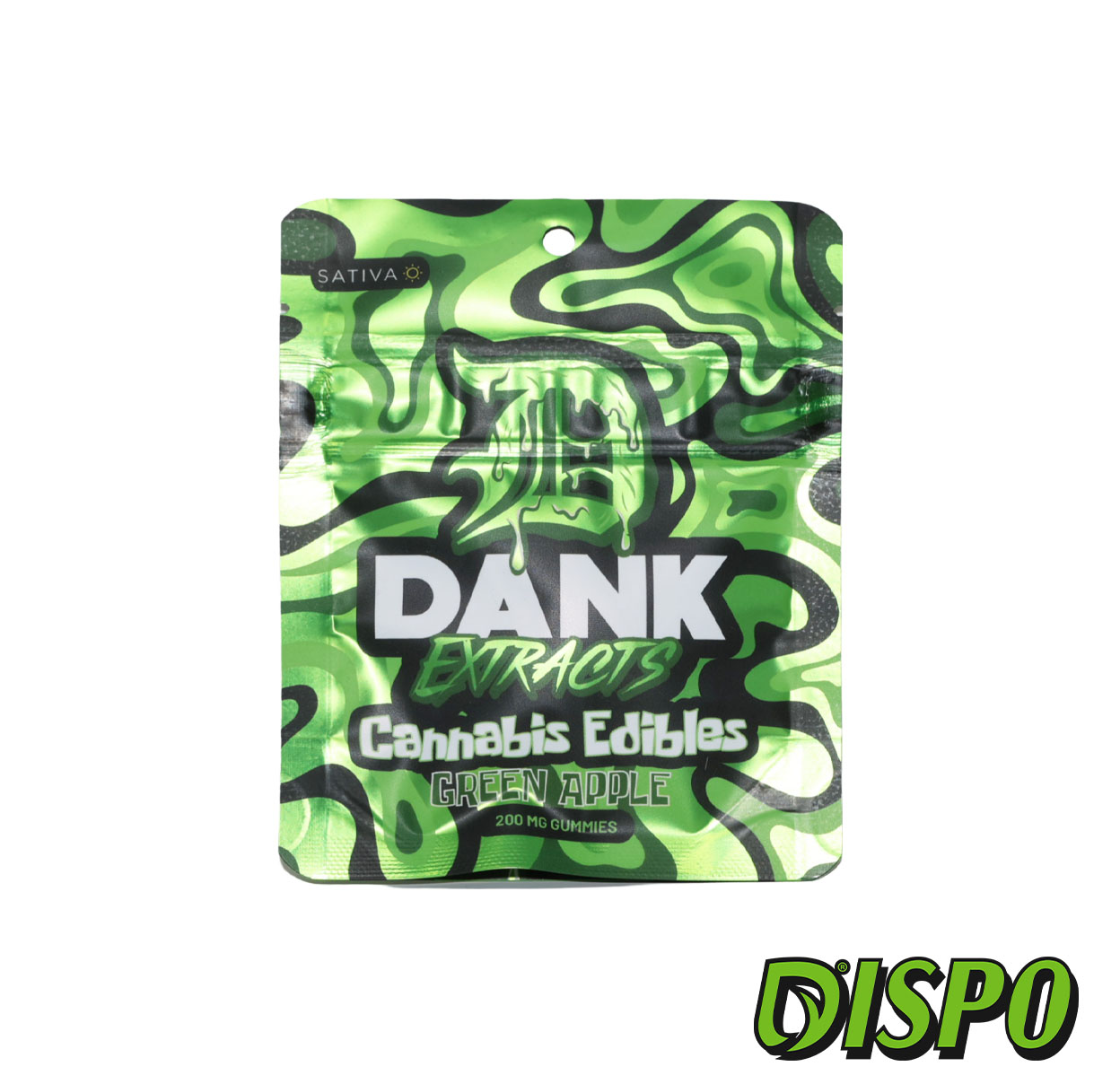 Photograph of product: Dank Extracts - Green Apple 4x50mg Gummies