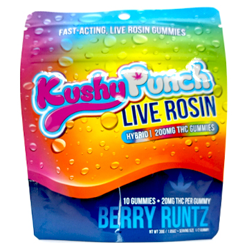 Photograph of product: KUSHY PUNCH | BERRY RUNTZ LIVE ROSIN GUMMIES | 200MG